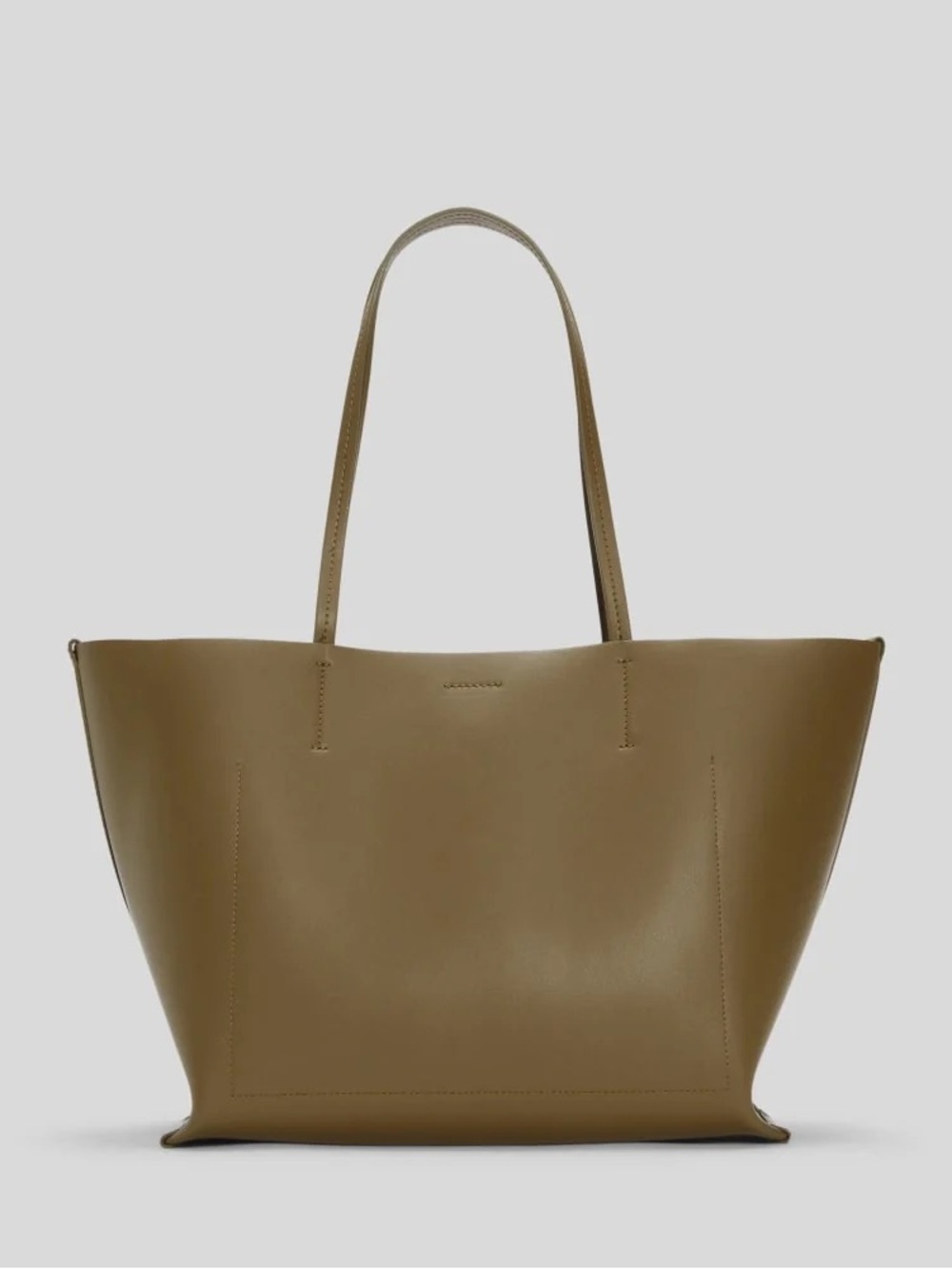 Everlane The Luxe Italian Leather Tote Beech Green Large